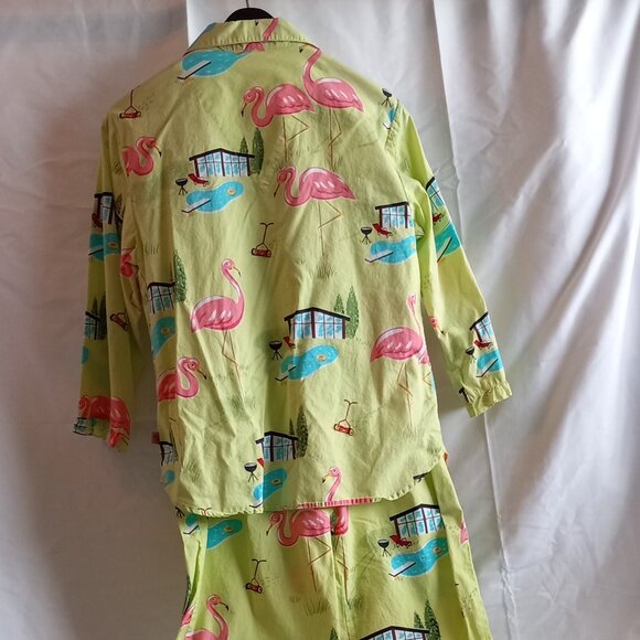 Nick & Nora Poolside Flamingos Pajama Set - Picture 6 of 8
